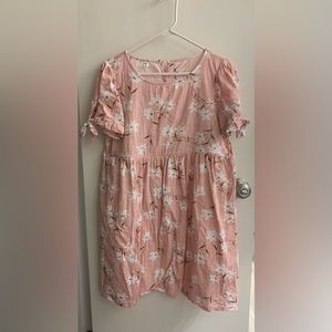 Pink floral maternity dress